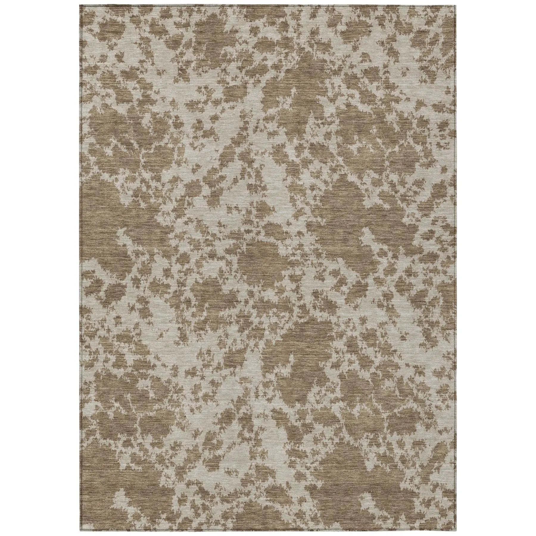 10' X 14' Beige And Brown Abstract Washable Indoor Outdoor Area Rug Homeroots Outdoor