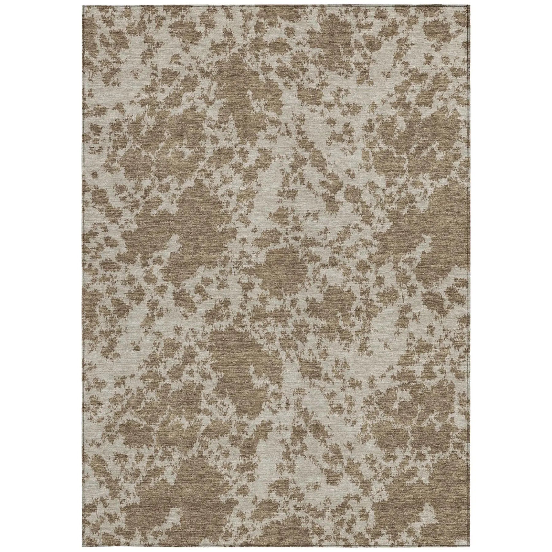 10' X 14' Beige And Brown Abstract Washable Indoor Outdoor Area Rug Homeroots Outdoor