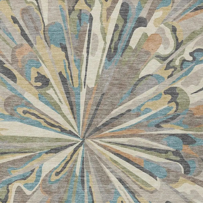 10' X 14' Beige And Brown Abstract Washable Indoor Outdoor Area Rug Homeroots Outdoor