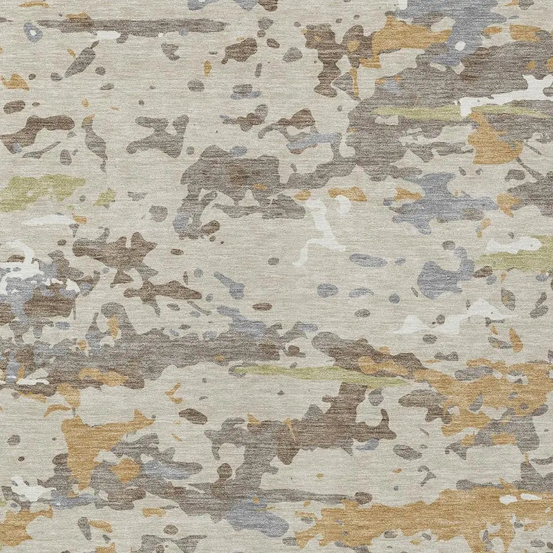10' X 14' Beige And Brown Abstract Washable Indoor Outdoor Area Rug Homeroots Outdoor