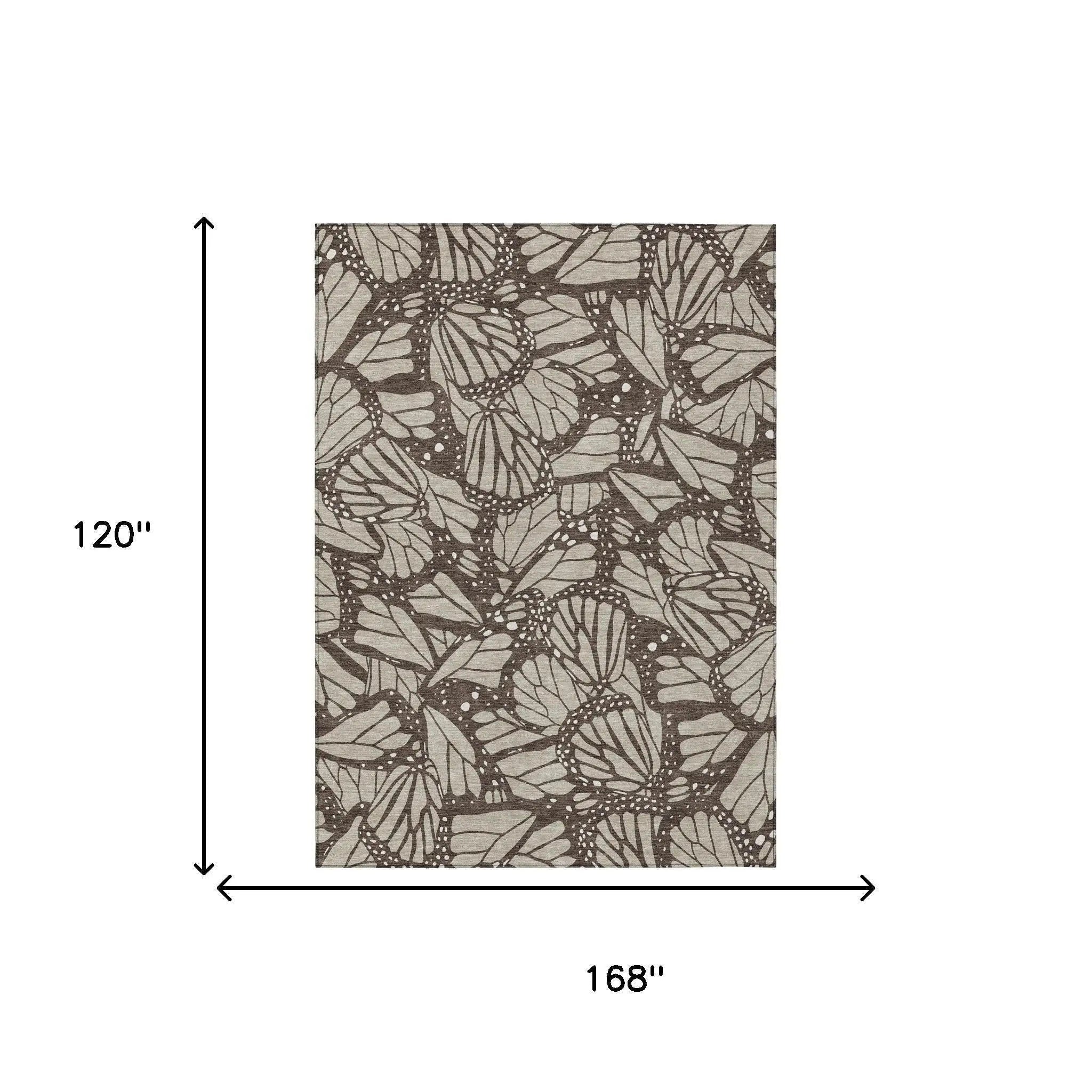 10' X 14' Beige And Brown Animal Print Washable Indoor Outdoor Area Rug Homeroots Outdoor