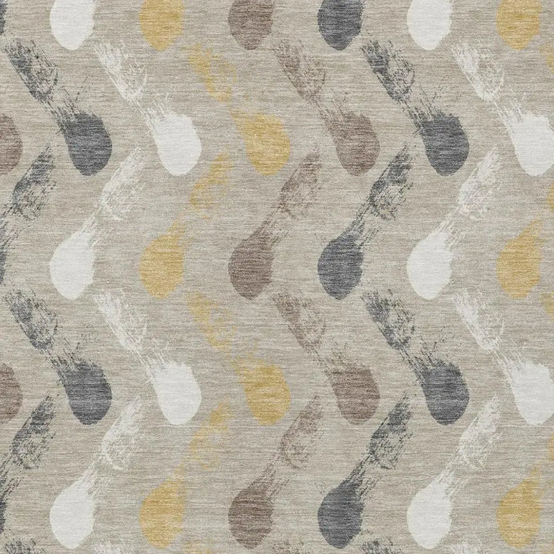 10' X 14' Beige And Brown Geometric Washable Indoor Outdoor Area Rug Homeroots Outdoor