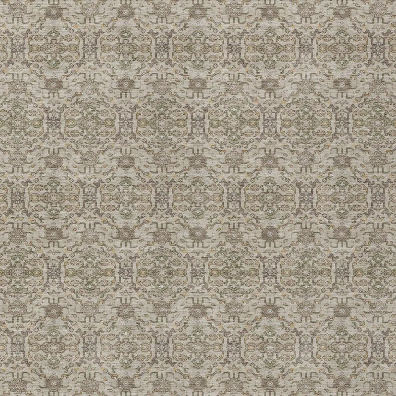 10' X 14' Beige And Brown Oriental Washable Indoor Outdoor Area Rug Homeroots Outdoor