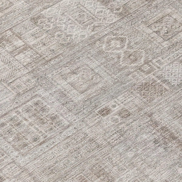 10' X 14' Beige And Brown Oriental Washable Indoor Outdoor Area Rug Homeroots Outdoor