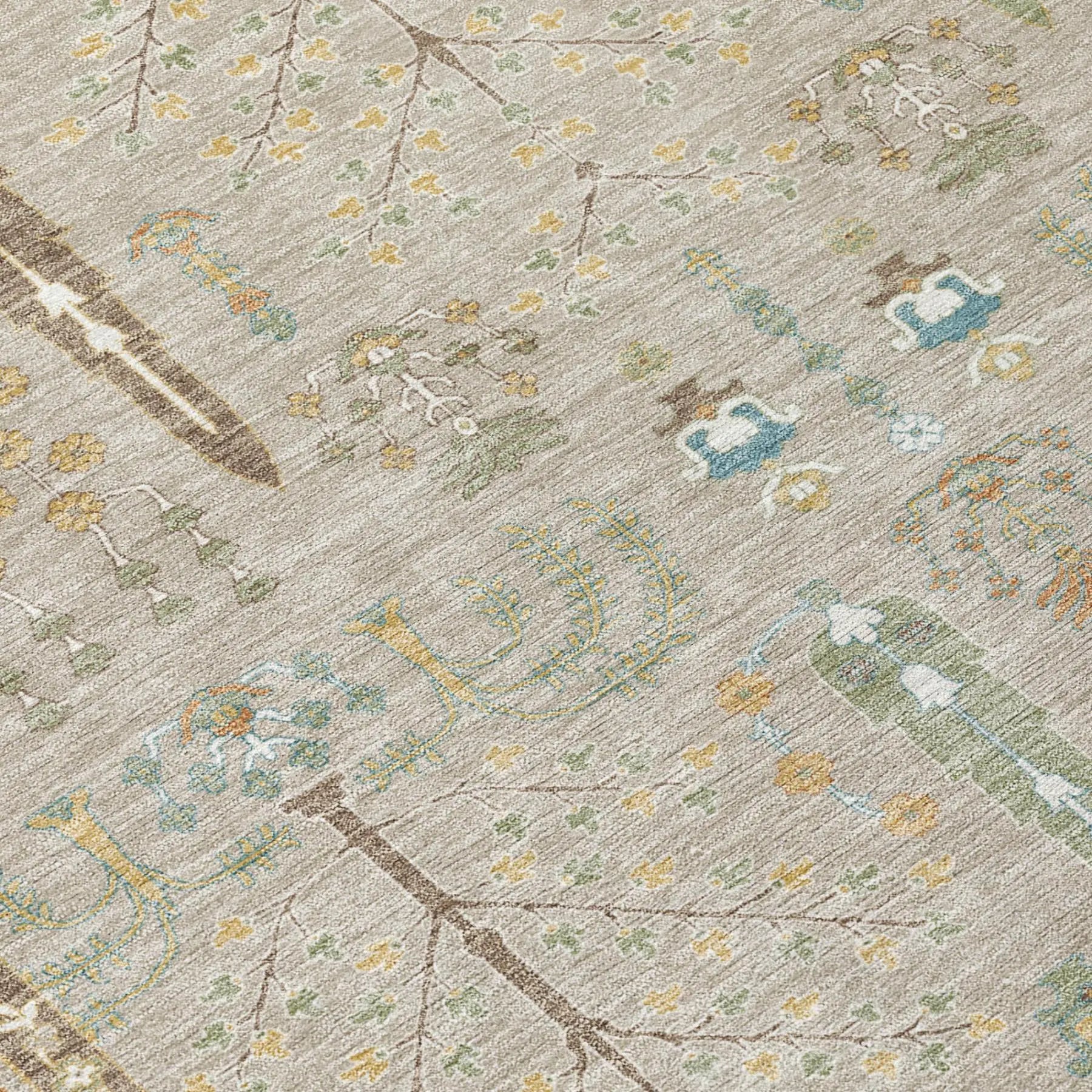10' X 14' Beige And Brown Oriental Washable Indoor Outdoor Area Rug Homeroots Outdoor