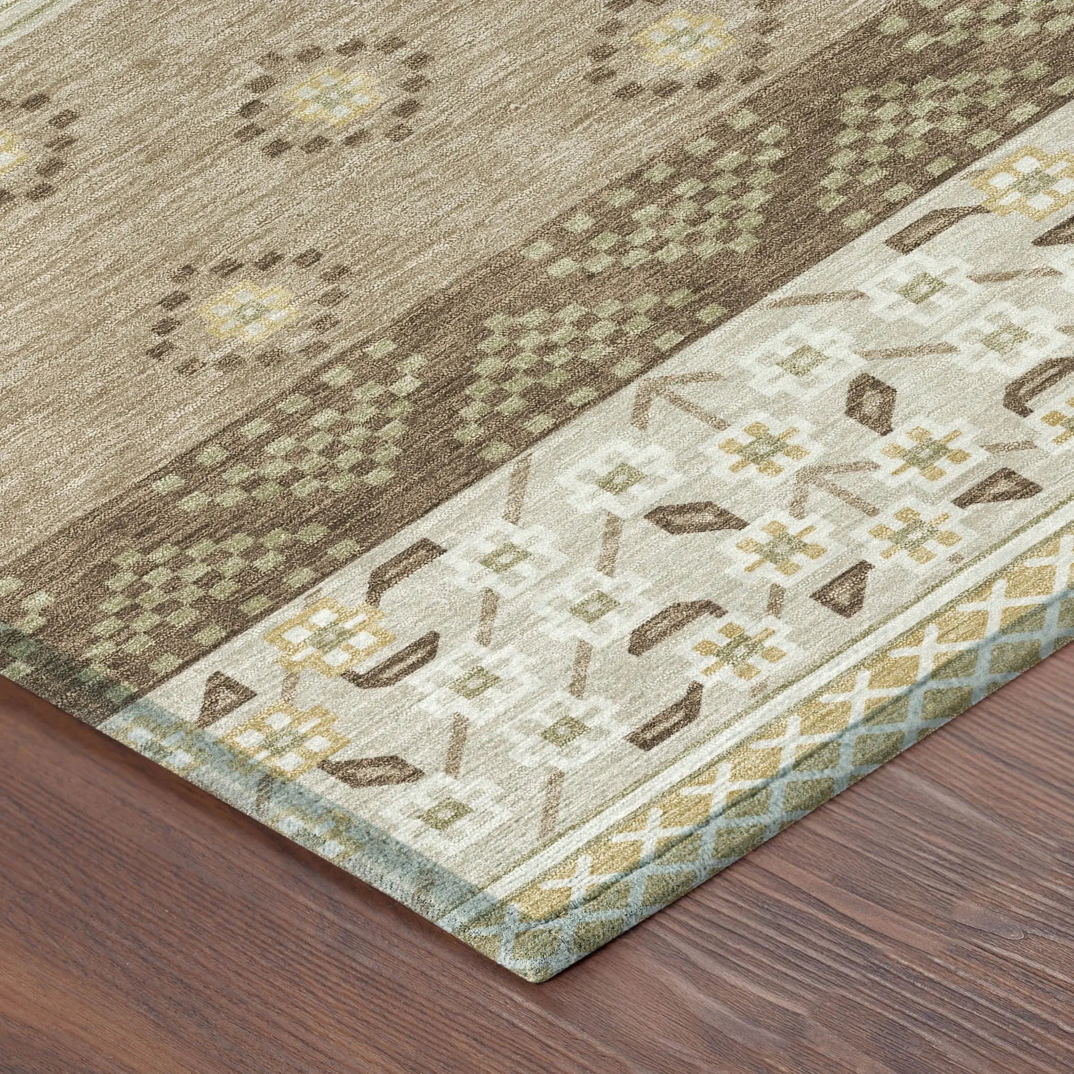 10' X 14' Beige And Brown Striped Washable Indoor Outdoor Area Rug Homeroots Outdoor