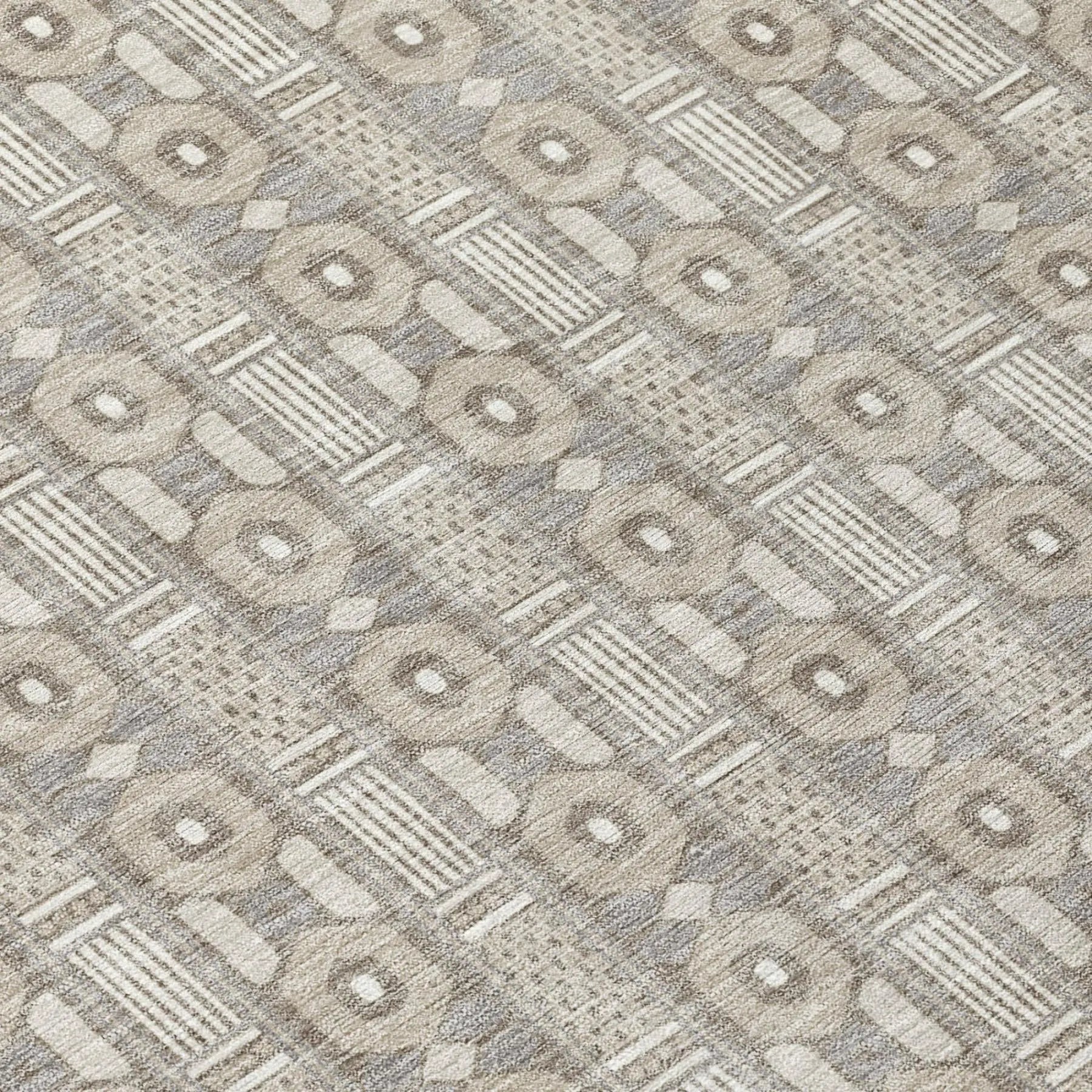 10' X 14' Beige And Brown Striped Washable Indoor Outdoor Area Rug Homeroots Outdoor