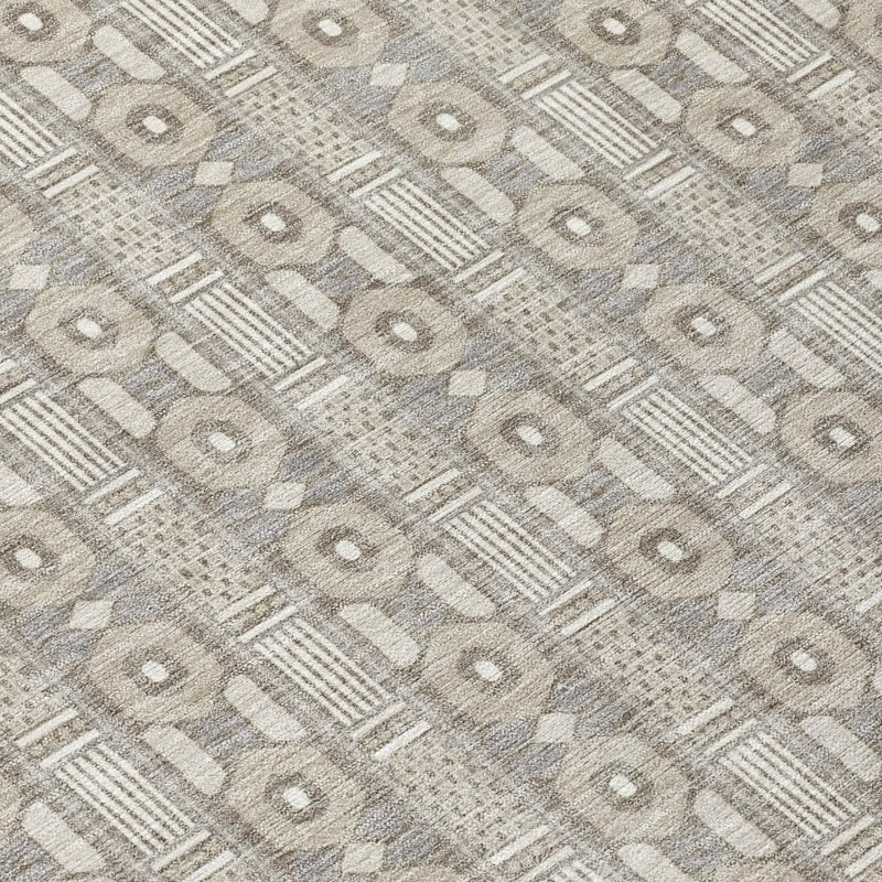 10' X 14' Beige And Brown Striped Washable Indoor Outdoor Area Rug Homeroots Outdoor