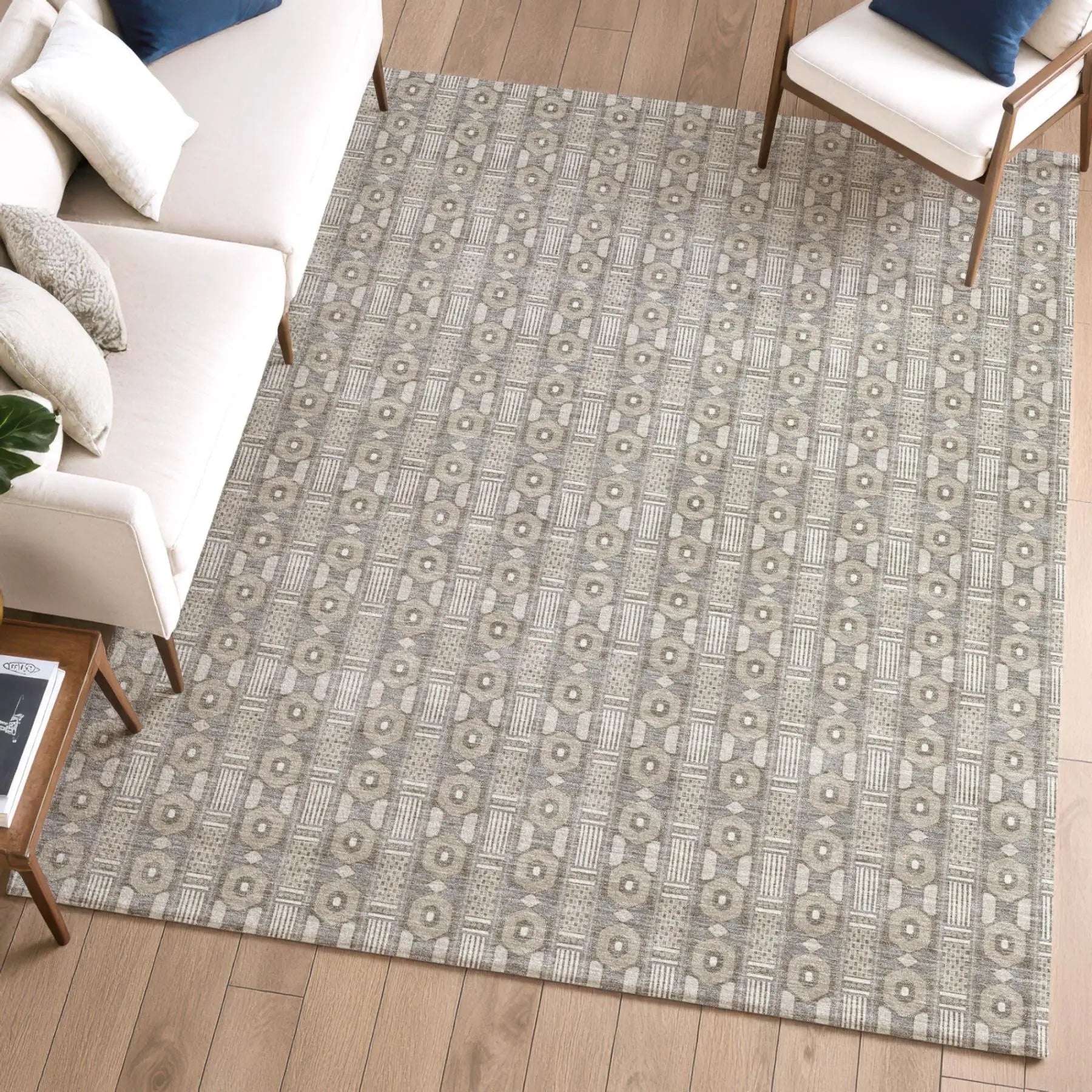 10' X 14' Beige And Brown Striped Washable Indoor Outdoor Area Rug Homeroots Outdoor