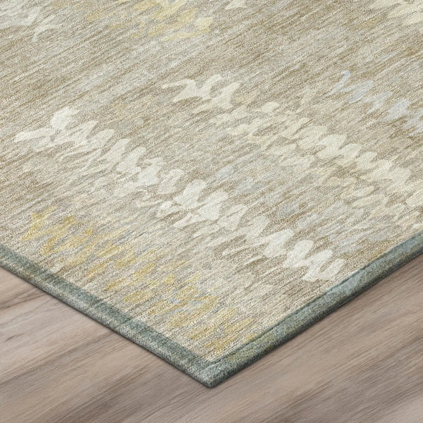 10' X 14' Beige And Brown Striped Washable Indoor Outdoor Area Rug Homeroots Outdoor