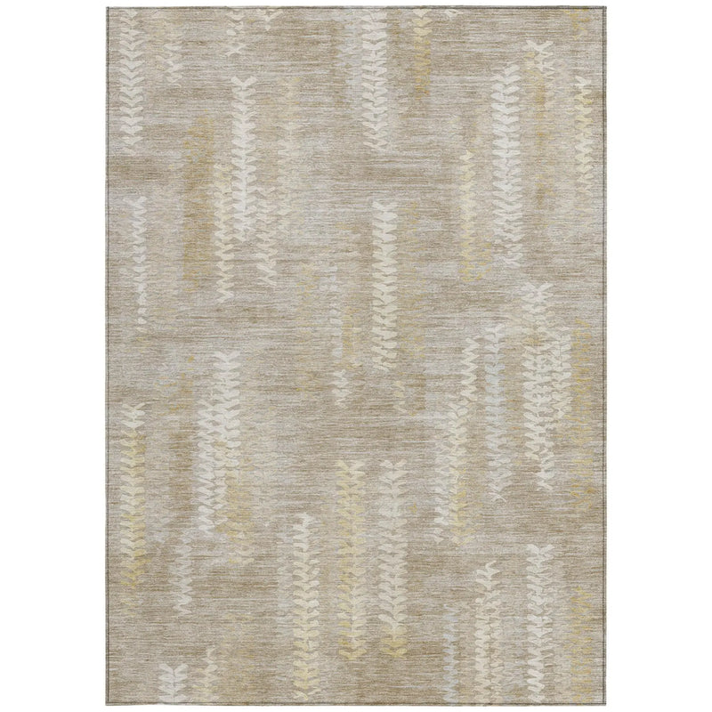 10' X 14' Beige And Brown Striped Washable Indoor Outdoor Area Rug Homeroots Outdoor