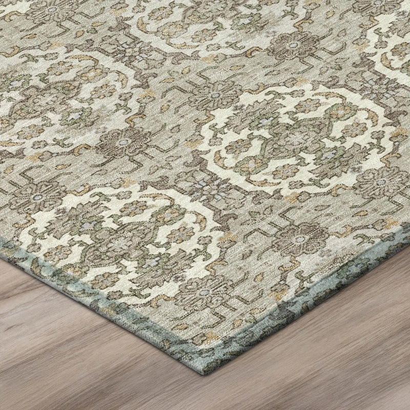 10' X 14' Beige And Brown Striped Washable Indoor Outdoor Area Rug Homeroots Outdoor