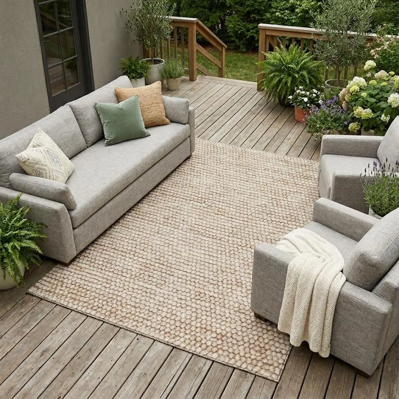 10' X 14' Beige And Brown Striped Washable Indoor Outdoor Area Rug Homeroots Outdoor