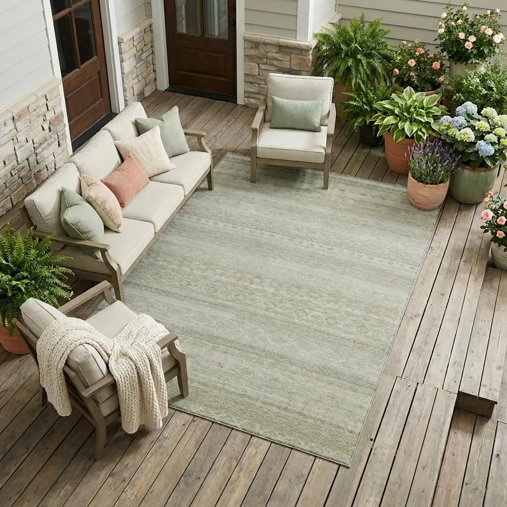 10' X 14' Beige And Brown Striped Washable Indoor Outdoor Area Rug Homeroots Outdoor