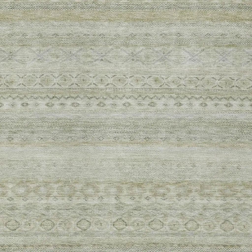 10' X 14' Beige And Brown Striped Washable Indoor Outdoor Area Rug Homeroots Outdoor