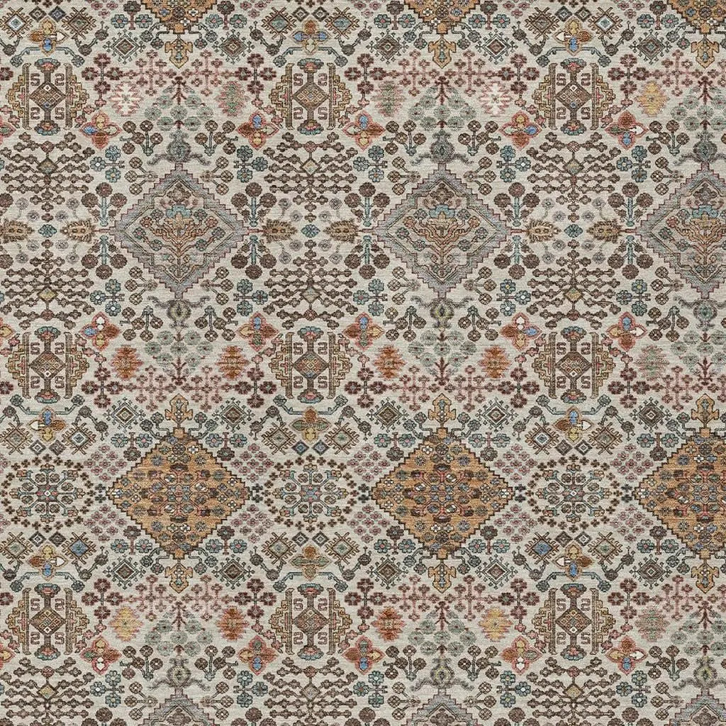 10' X 14' Beige And Copper Geometric Washable Indoor Outdoor Area Rug Homeroots Outdoor