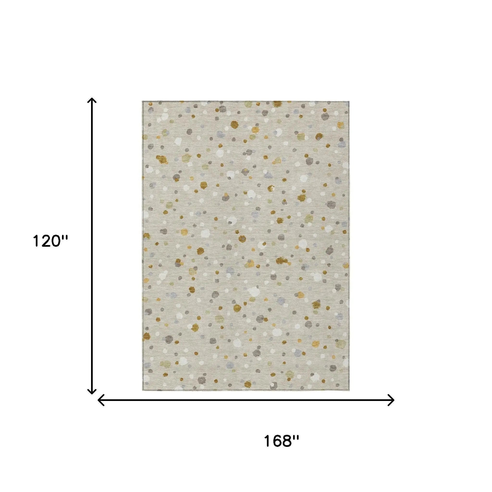 10' X 14' Beige And Gold Geometric Washable Indoor Outdoor Area Rug Homeroots Outdoor
