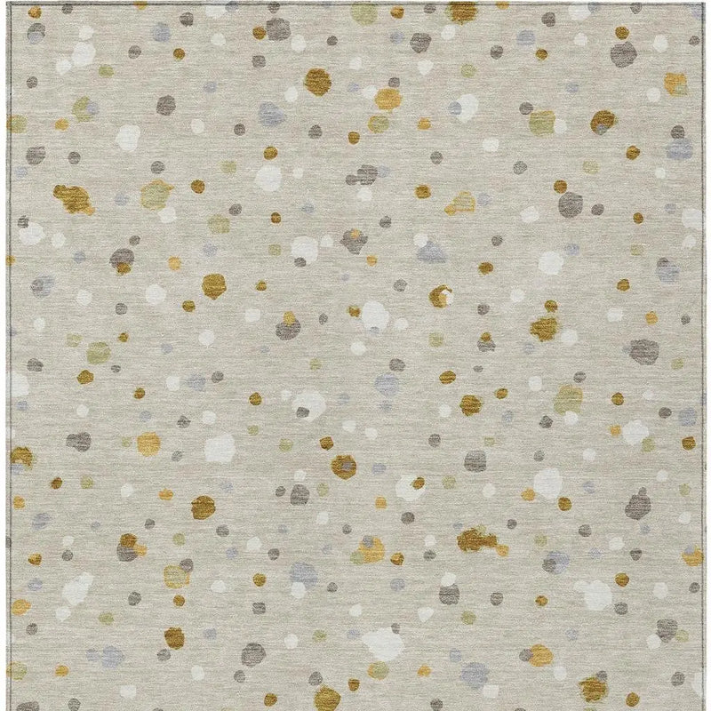10' X 14' Beige And Gold Geometric Washable Indoor Outdoor Area Rug Homeroots Outdoor