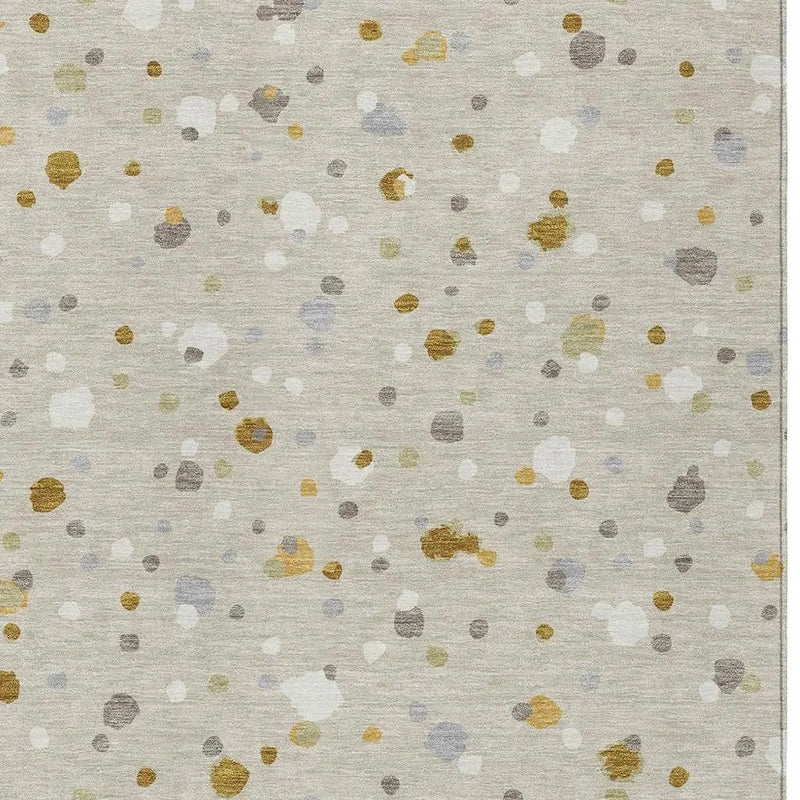 10' X 14' Beige And Gold Geometric Washable Indoor Outdoor Area Rug Homeroots Outdoor