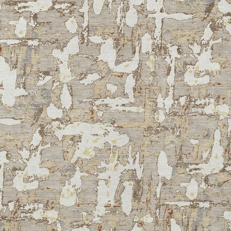 10' X 14' Beige And Gray Abstract Washable Indoor Outdoor Area Rug Homeroots Outdoor