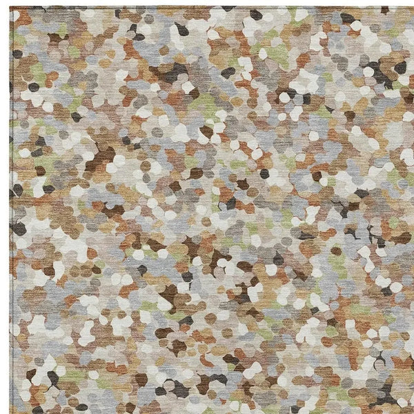 10' X 14' Beige And Gray Geometric Washable Indoor Outdoor Area Rug Homeroots Outdoor