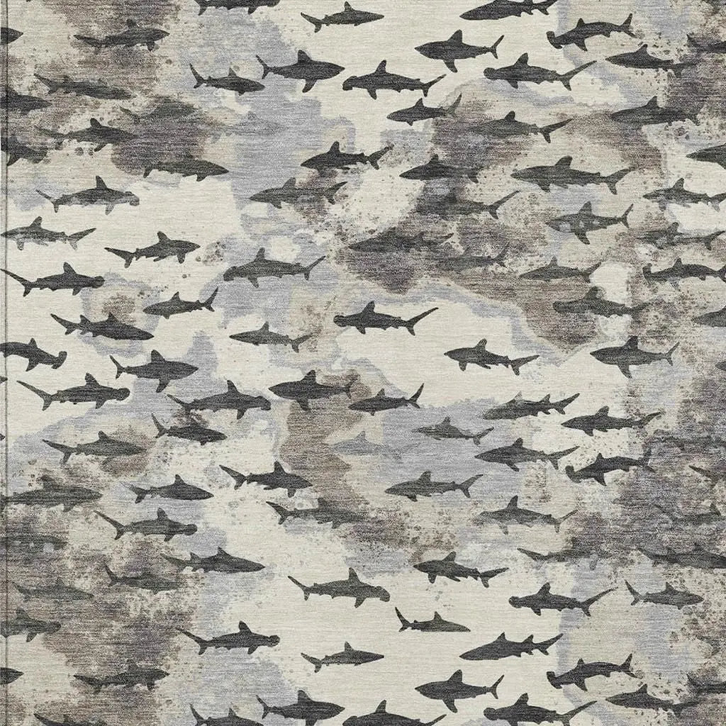 10' X 14' Beige And Gray Horse Washable Indoor Outdoor Area Rug Homeroots Outdoor