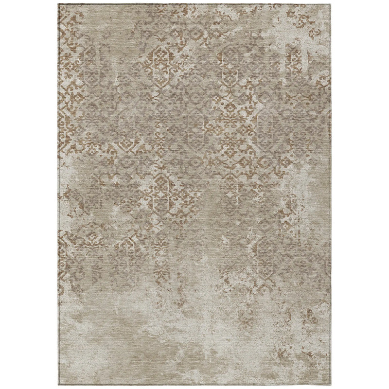 10' X 14' Beige And Gray Oriental Washable Indoor Outdoor Area Rug Homeroots Outdoor