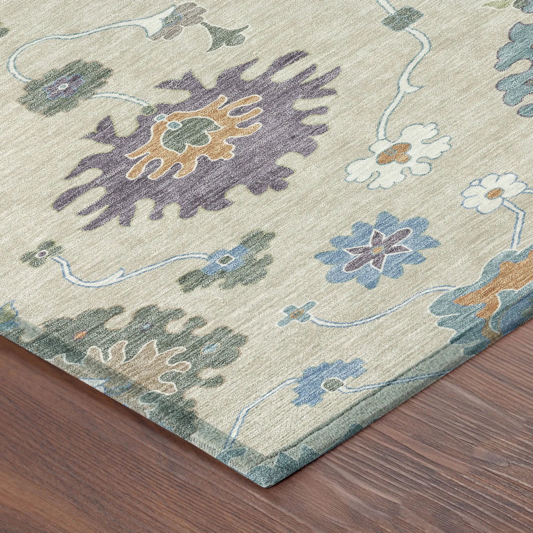10' X 14' Beige And Green Oriental Washable Indoor Outdoor Area Rug Homeroots Outdoor