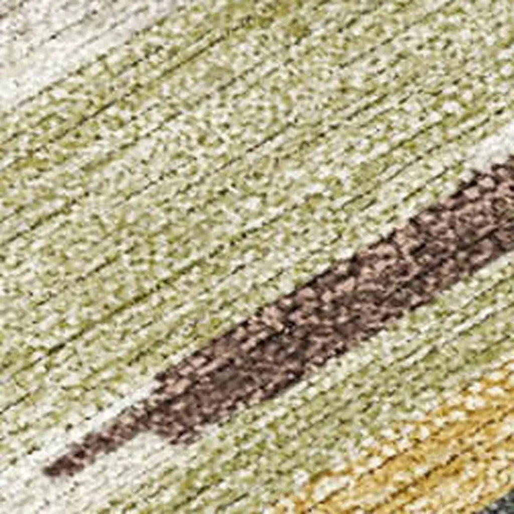 10' X 14' Beige And Green Tribal Washable Indoor Outdoor Area Rug Homeroots Outdoor