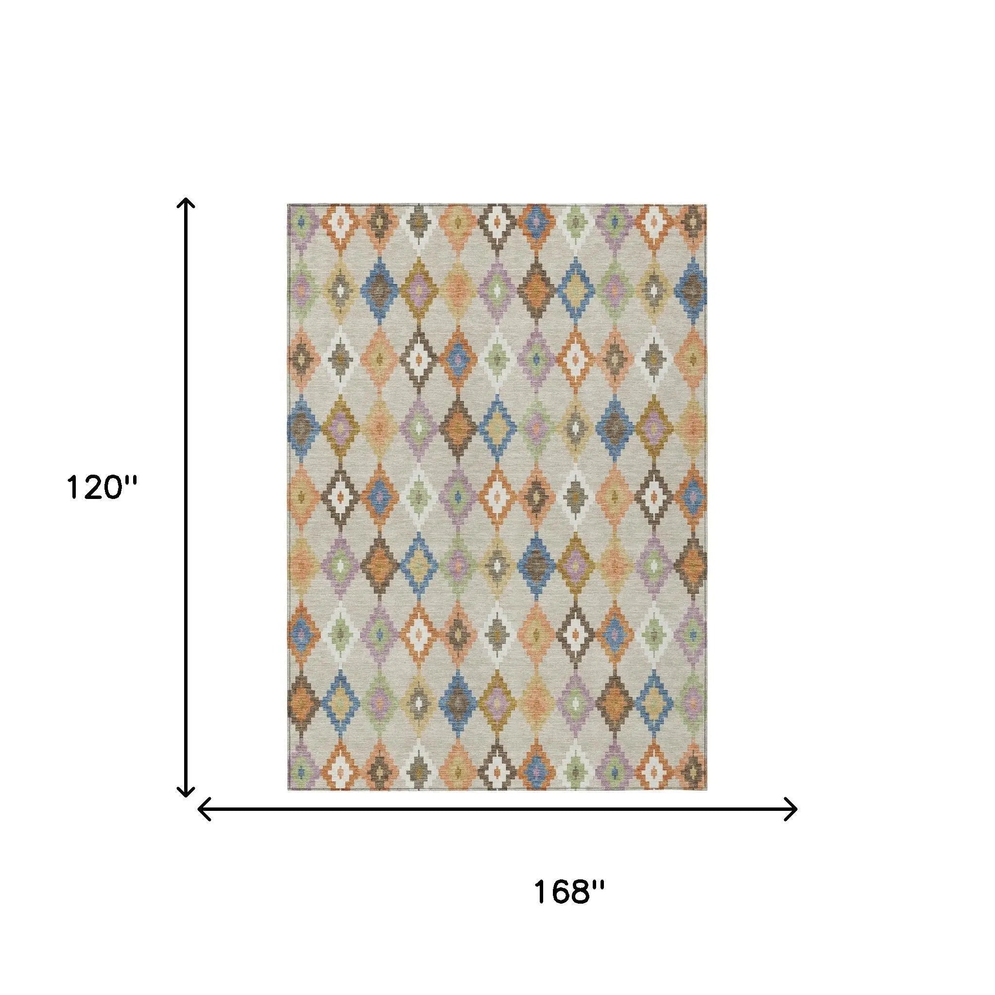 10' X 14' Beige And Ivory Aztec Washable Indoor Outdoor Area Rug Homeroots Outdoor