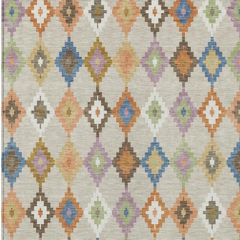 10' X 14' Beige And Ivory Aztec Washable Indoor Outdoor Area Rug Homeroots Outdoor