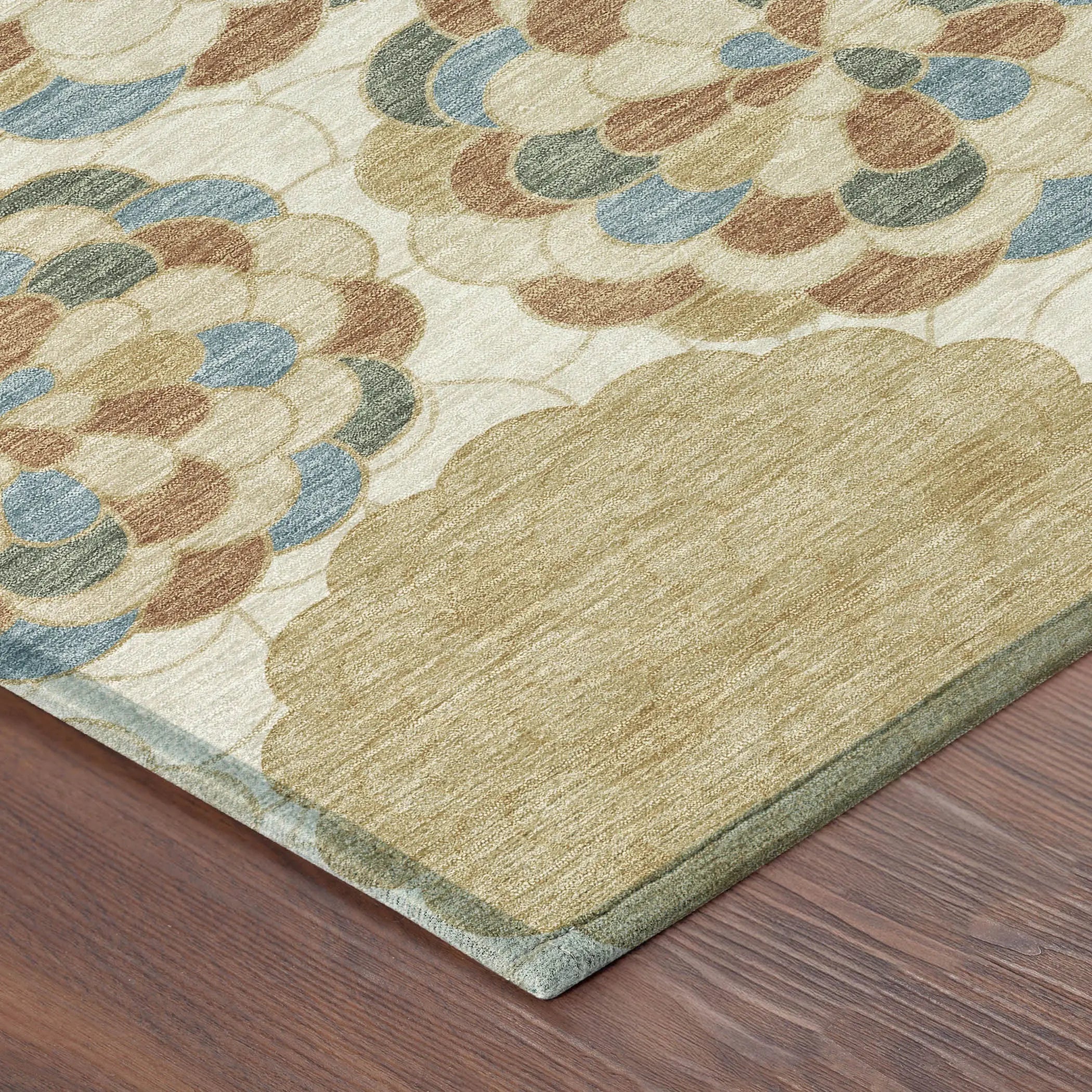 10' X 14' Beige And Ivory Floral Washable Indoor Outdoor Area Rug Homeroots Outdoor
