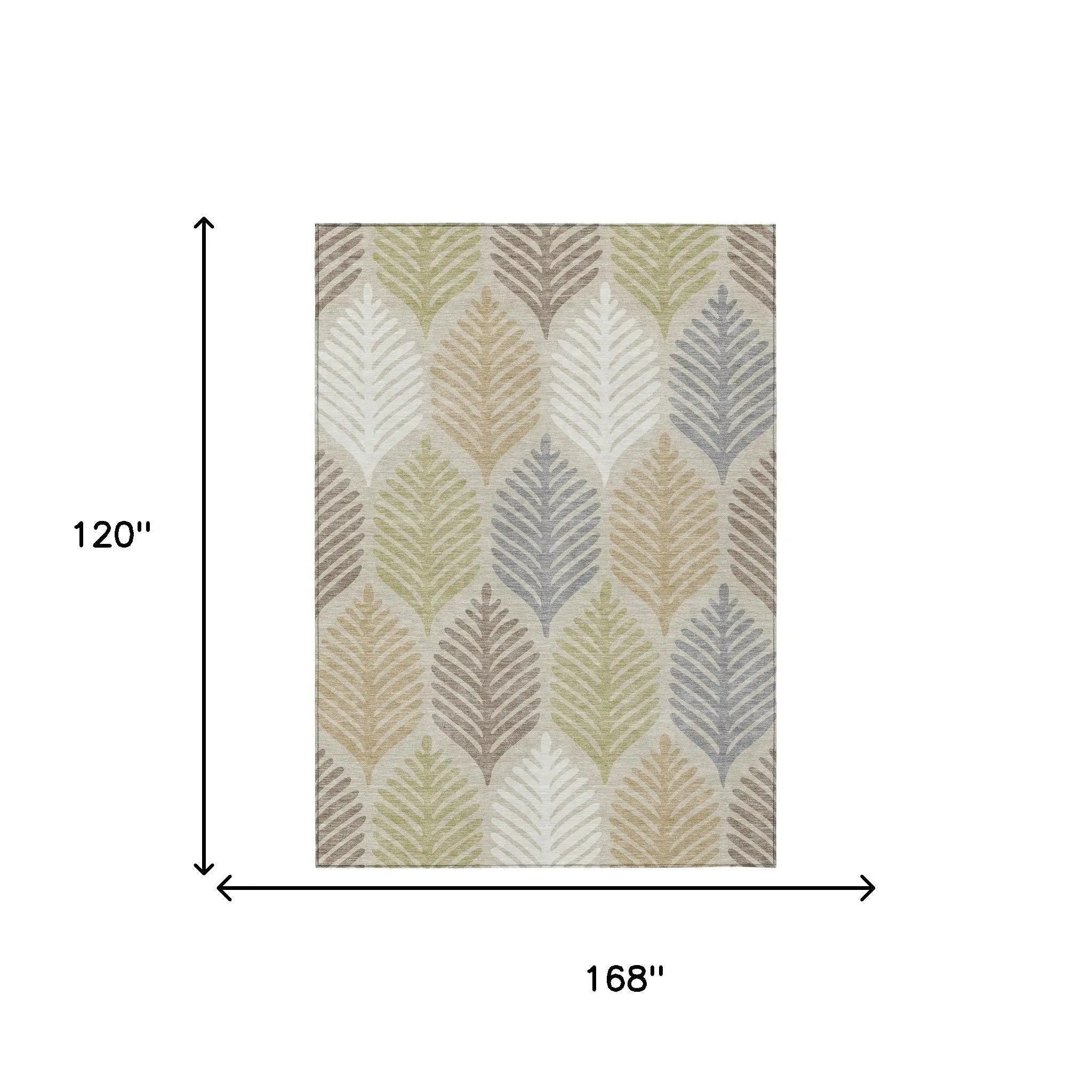 10' X 14' Beige And Ivory Floral Washable Indoor Outdoor Area Rug Homeroots Outdoor
