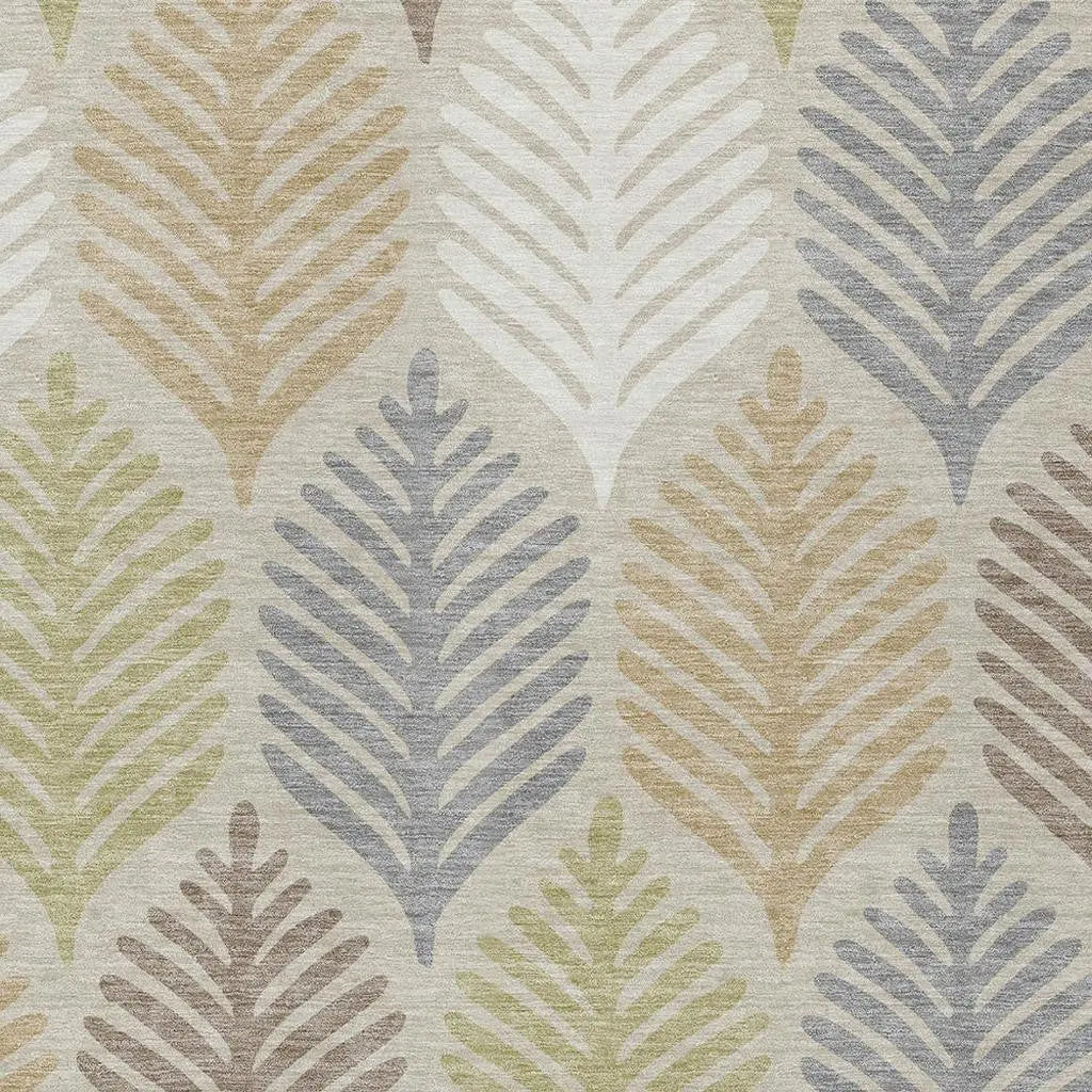 10' X 14' Beige And Ivory Floral Washable Indoor Outdoor Area Rug Homeroots Outdoor