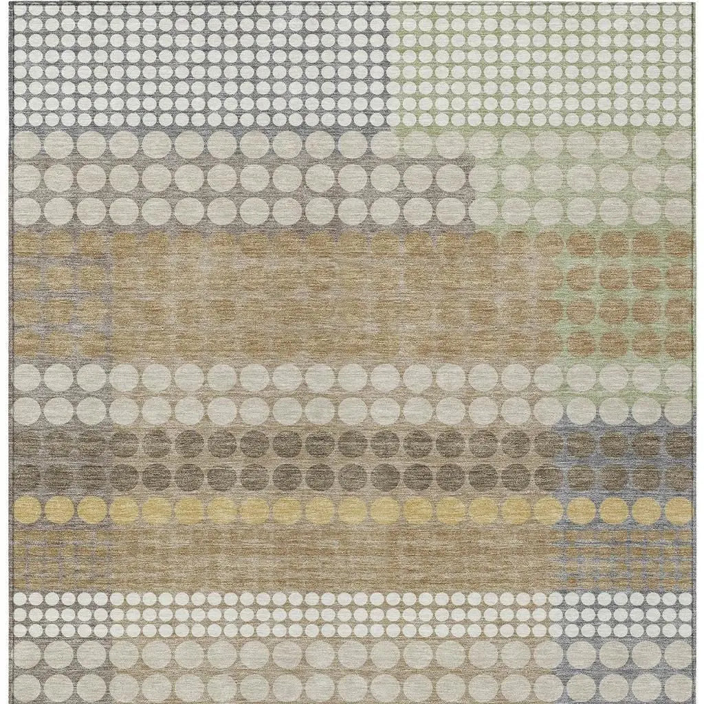 10' X 14' Beige And Ivory Geometric Washable Indoor Outdoor Area Rug Homeroots Outdoor