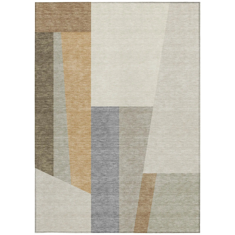 10' X 14' Beige And Ivory Geometric Washable Indoor Outdoor Area Rug Homeroots Outdoor