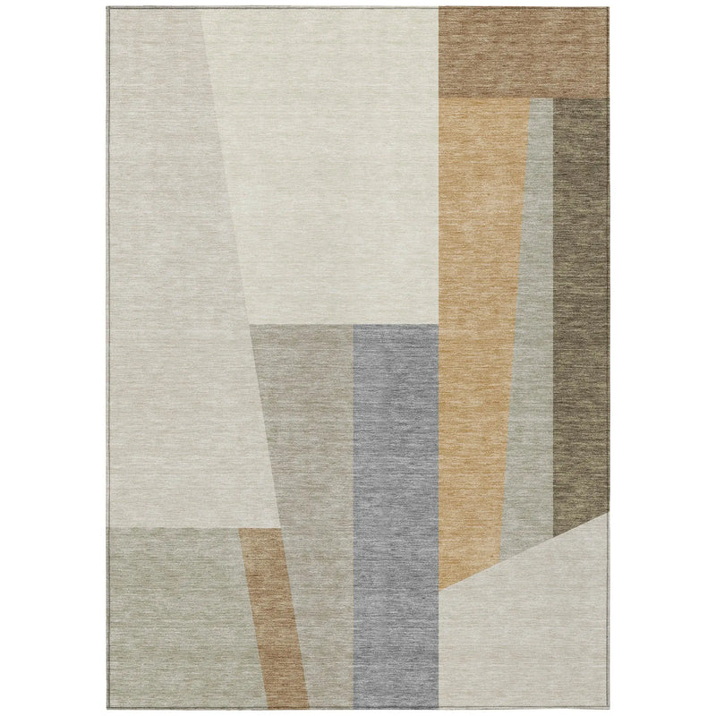 10' X 14' Beige And Ivory Geometric Washable Indoor Outdoor Area Rug Homeroots Outdoor
