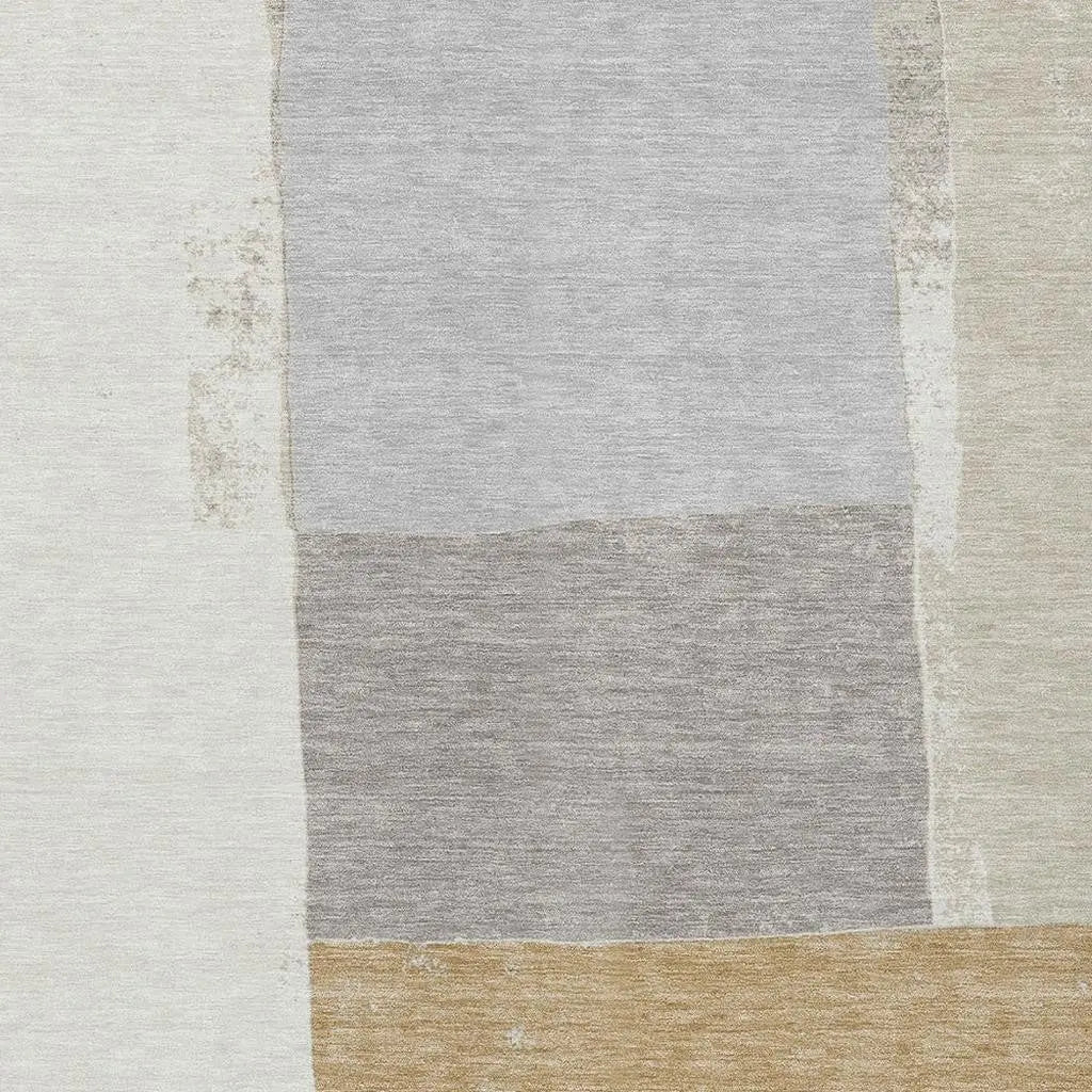 10' X 14' Beige And Ivory Geometric Washable Indoor Outdoor Area Rug Homeroots Outdoor
