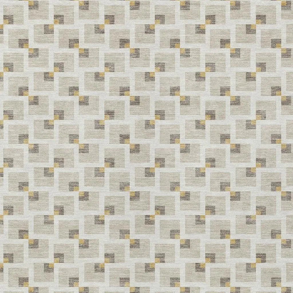 10' X 14' Beige And Ivory Geometric Washable Indoor Outdoor Area Rug Homeroots Outdoor