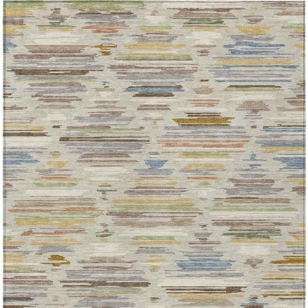 10' X 14' Beige And Ivory Southwestern Washable Indoor Outdoor Area Rug Homeroots Outdoor