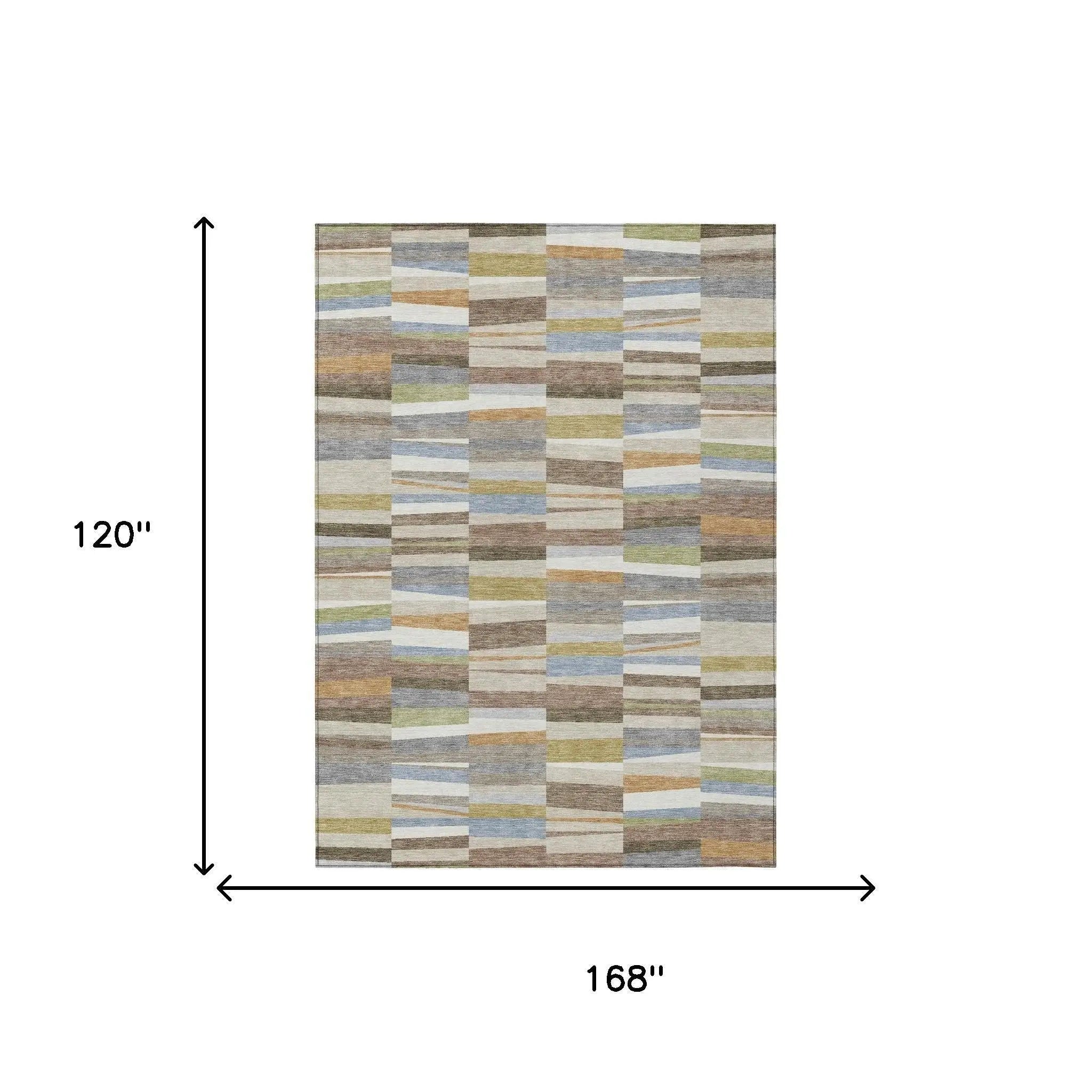 10' X 14' Beige And Ivory Striped Washable Indoor Outdoor Area Rug Homeroots Outdoor