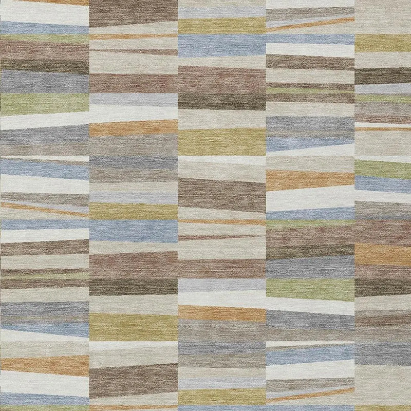 10' X 14' Beige And Ivory Striped Washable Indoor Outdoor Area Rug Homeroots Outdoor
