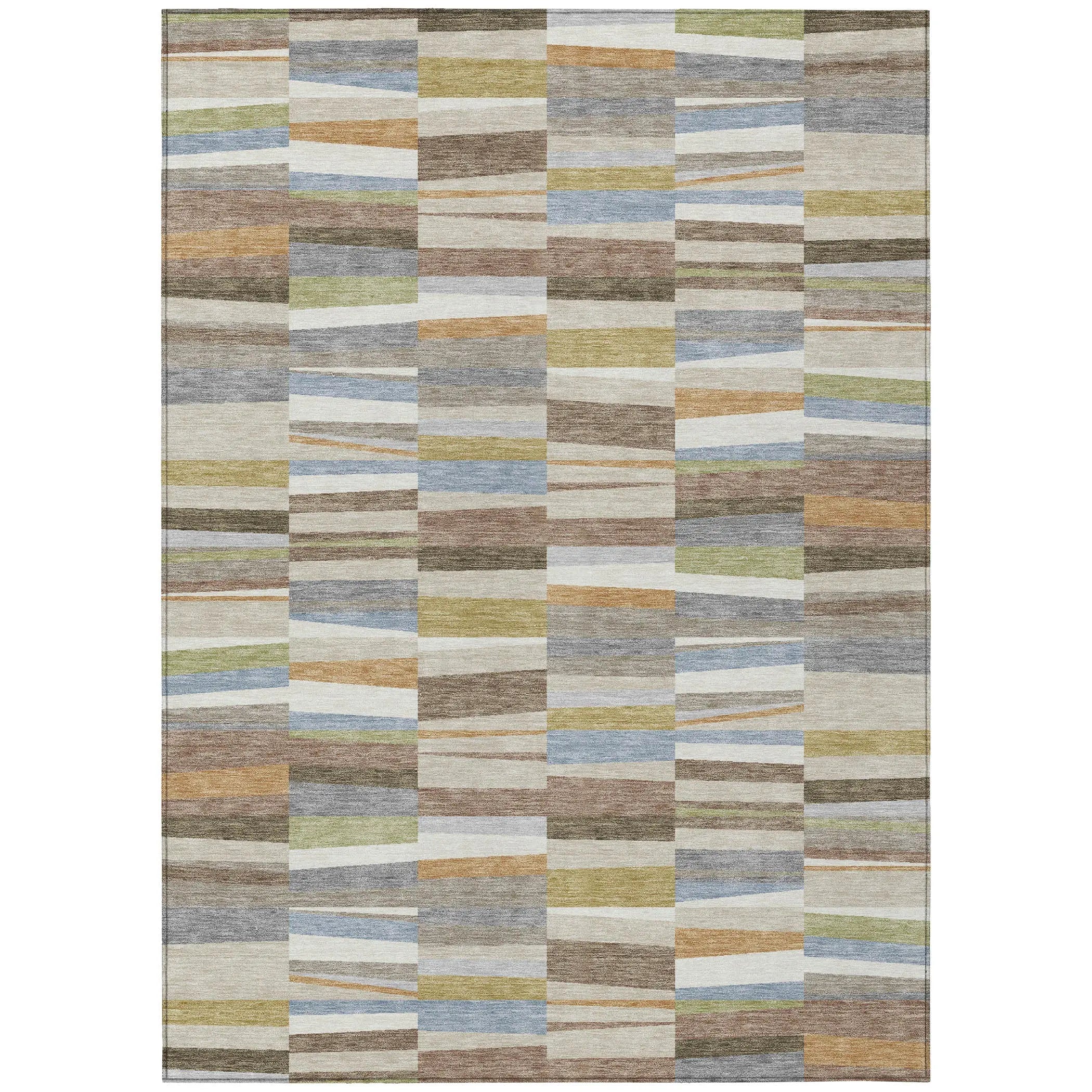10' X 14' Beige And Ivory Striped Washable Indoor Outdoor Area Rug Homeroots Outdoor