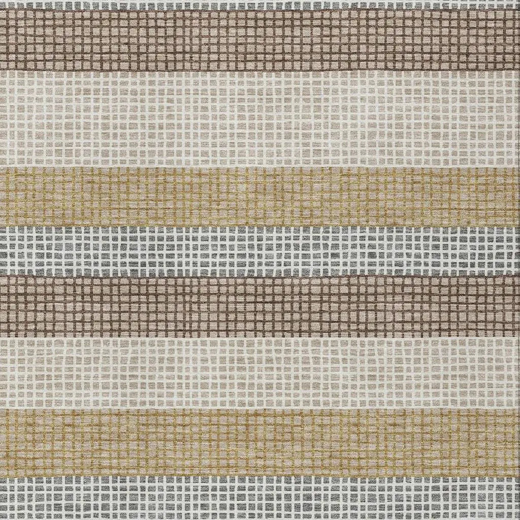 10' X 14' Beige And Ivory Striped Washable Indoor Outdoor Area Rug Homeroots Outdoor