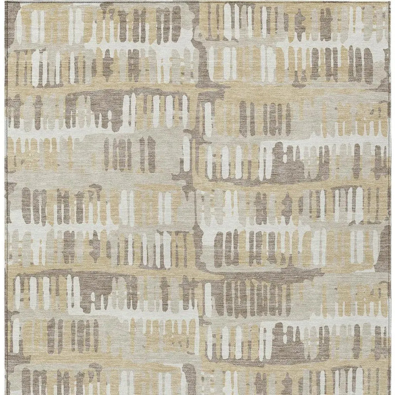 10' X 14' Beige And Taupe Abstract Washable Indoor Outdoor Area Rug Homeroots Outdoor