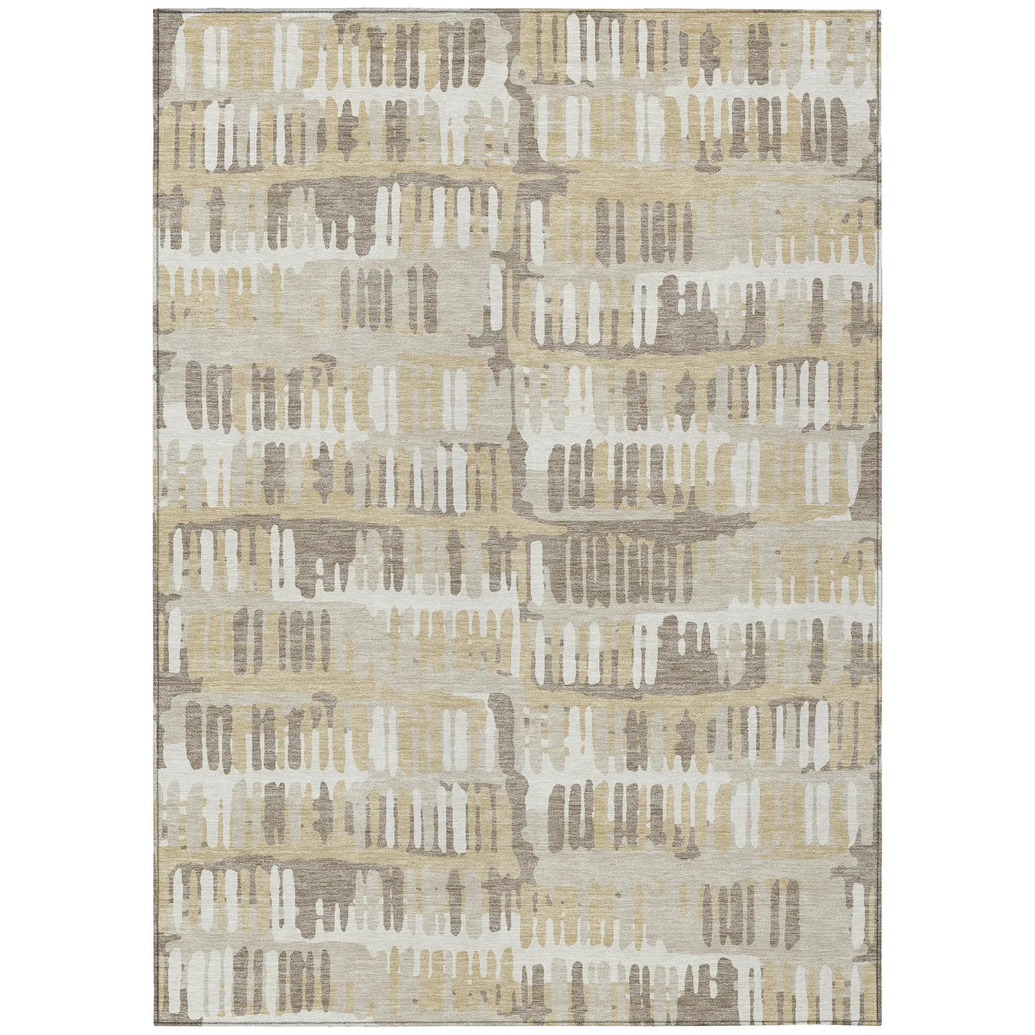 10' X 14' Beige And Taupe Abstract Washable Indoor Outdoor Area Rug Homeroots Outdoor
