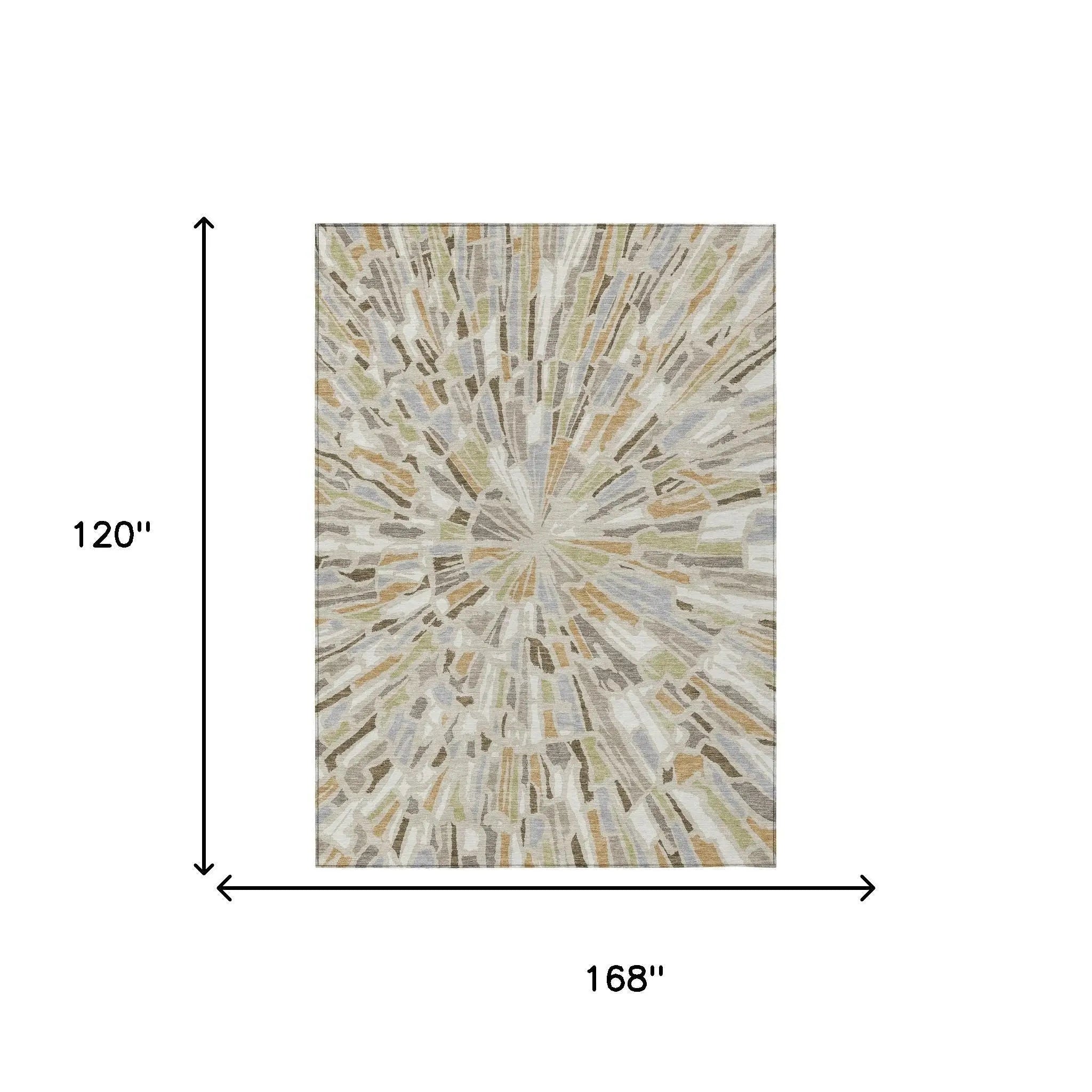 10' X 14' Beige And Taupe Abstract Washable Indoor Outdoor Area Rug Homeroots Outdoor