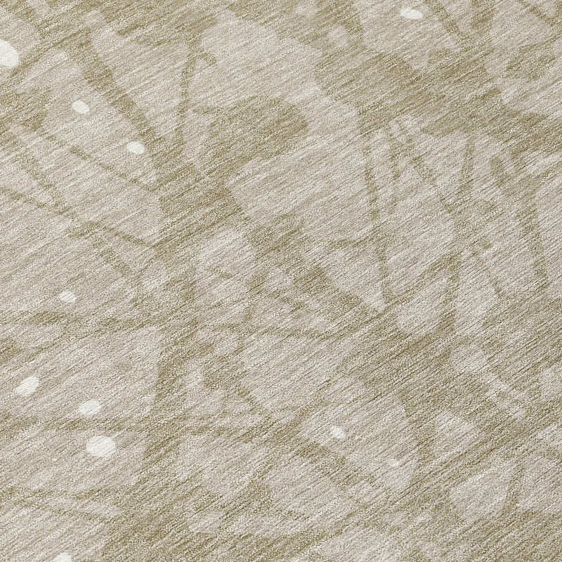 10' X 14' Beige And Taupe Abstract Washable Indoor Outdoor Area Rug Homeroots Outdoor