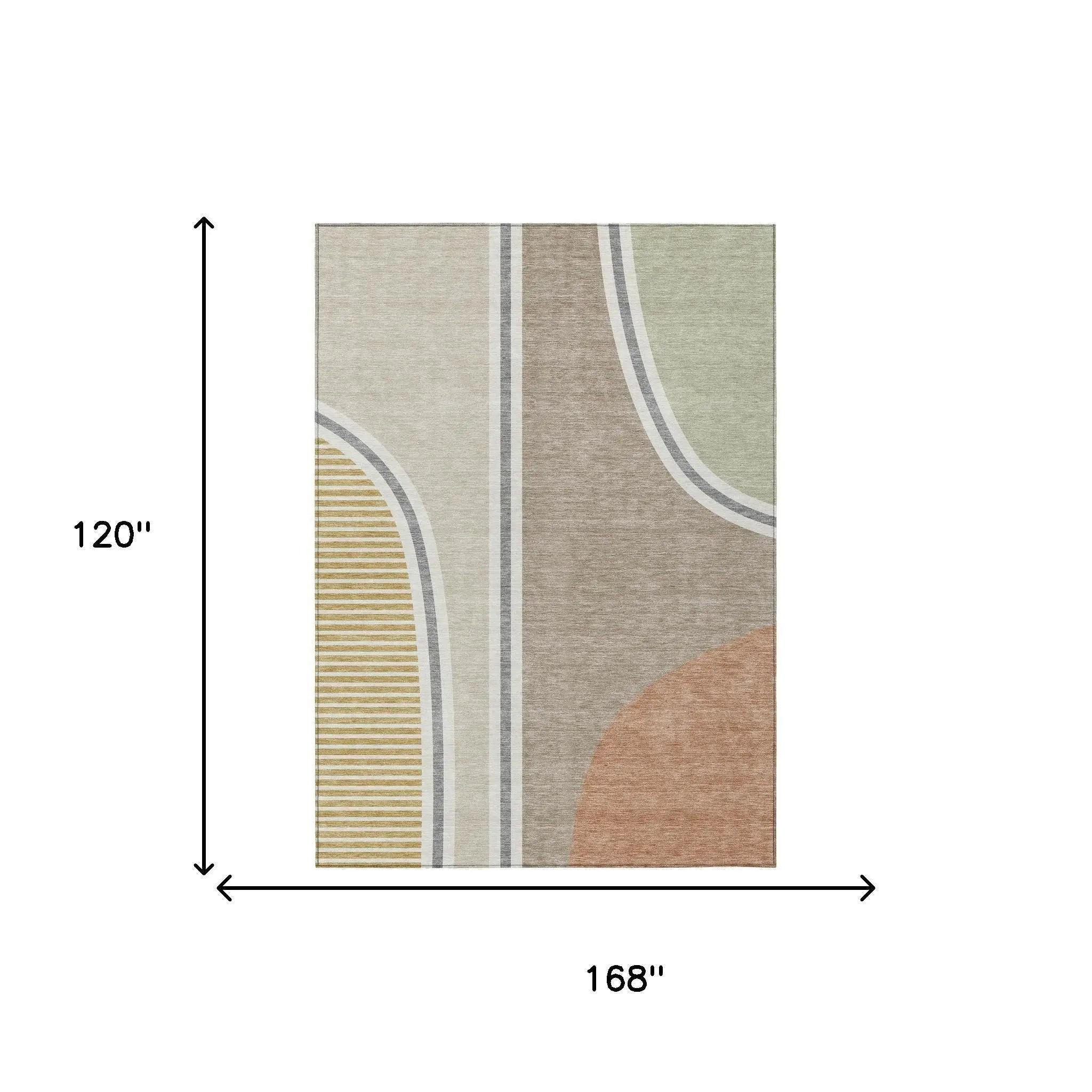 10' X 14' Beige And Taupe Geometric Washable Indoor Outdoor Area Rug Homeroots Outdoor