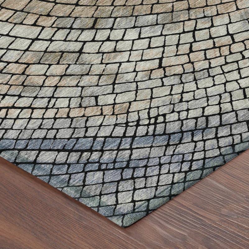 10' X 14' Beige And Taupe Geometric Washable Indoor Outdoor Area Rug Homeroots Outdoor